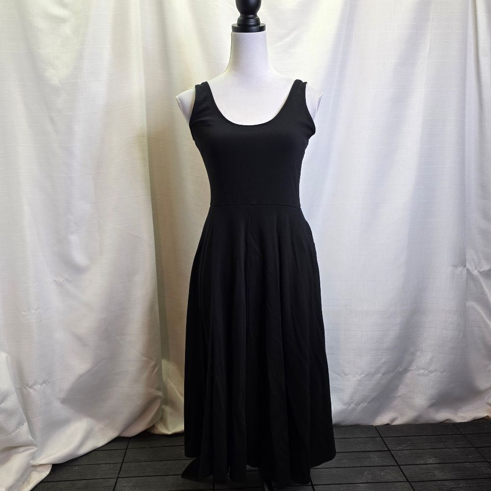 Leith Black Fit and Flare Sleeveless Midi Dress Size Medium - Picture 2 of 9